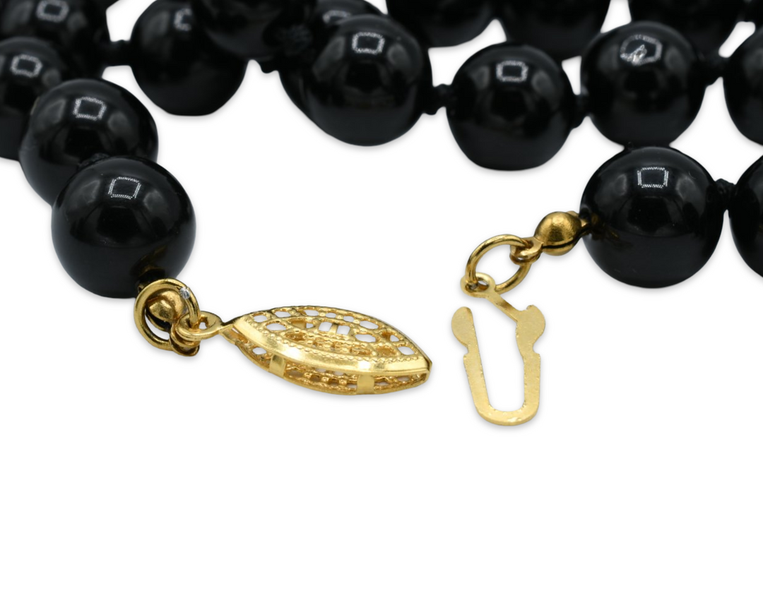 Long Black Agate Necklace