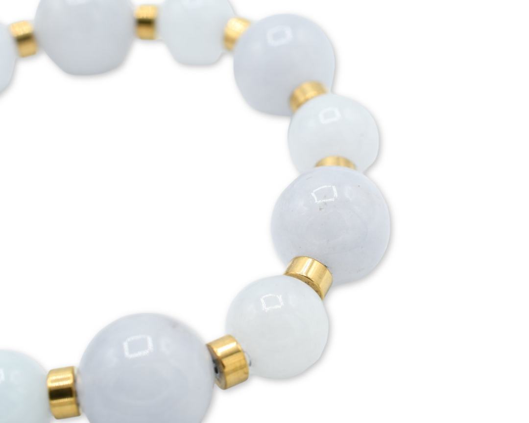 Grey Blue Natural Quartz Bracelet