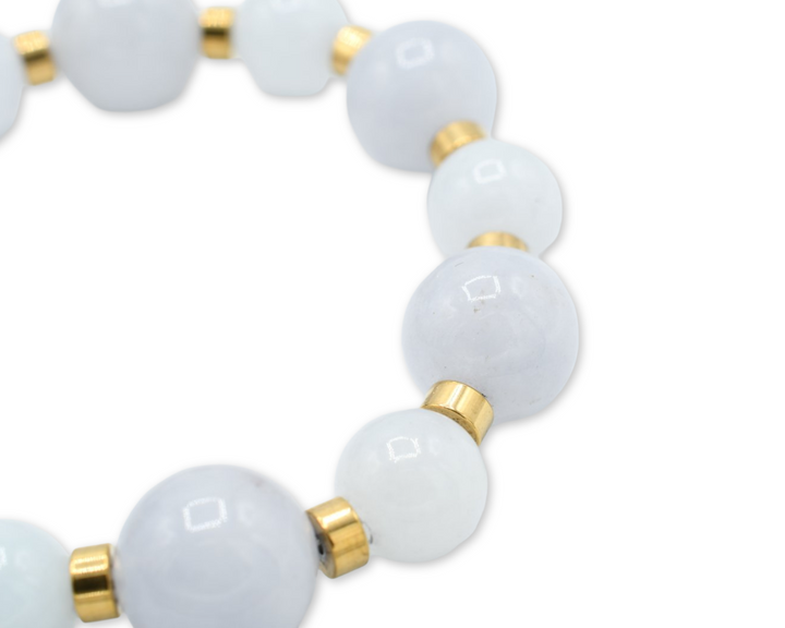 Grey Blue Natural Quartz Bracelet