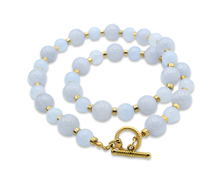 Grey Blue Natural Quartz Choker
