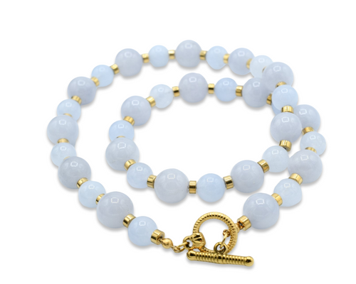Grey Blue Natural Quartz Choker