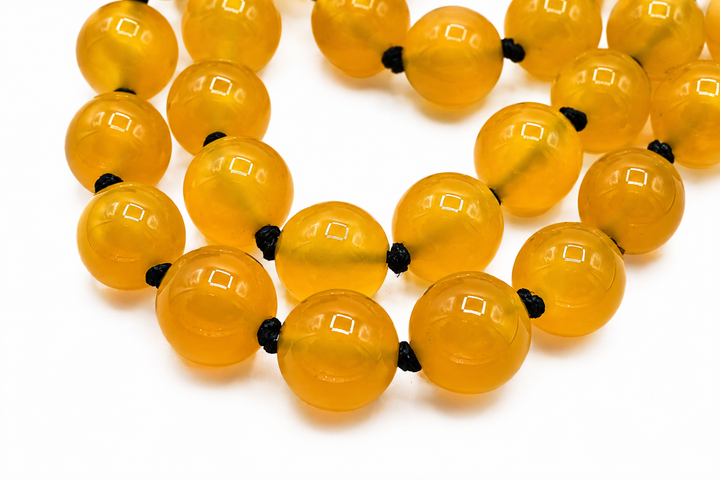 Long Yellow Agate Necklace