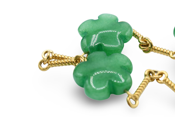 Natural Flower Stone Bracelet Green