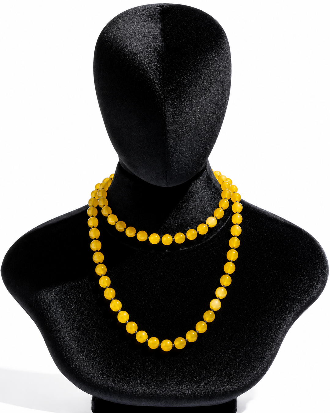 Long Yellow Agate Necklace