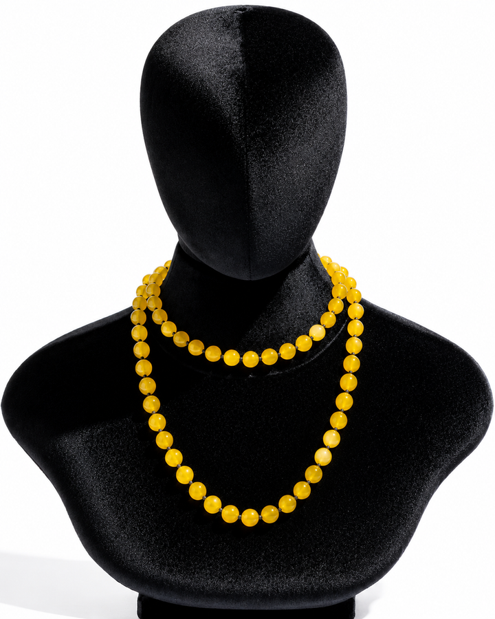 Long Yellow Agate Necklace