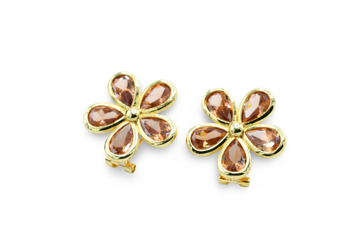 Amber Flower Earrings