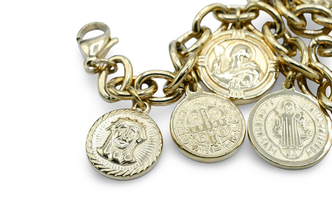 Religious Hanging Coin Bracelet