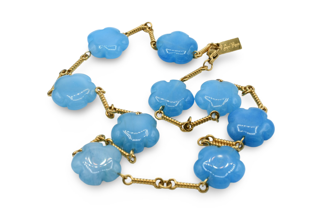 Natural Flower Necklace Blue