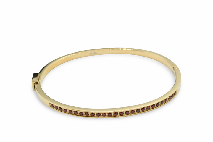 Skinny Steel Red Bangle