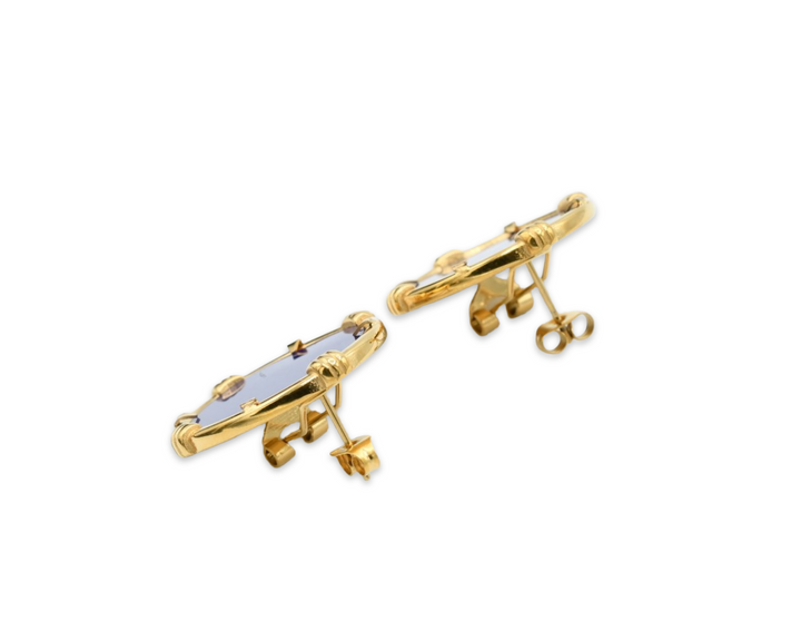 Blue Medallion Earrings