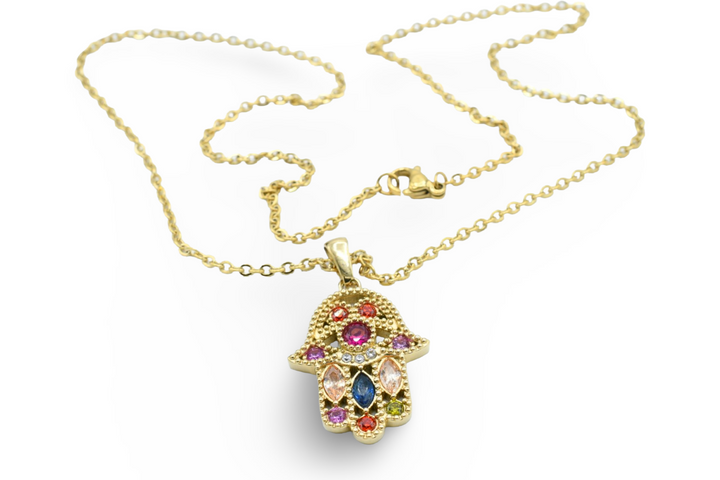 Colorful Hamsa Necklace