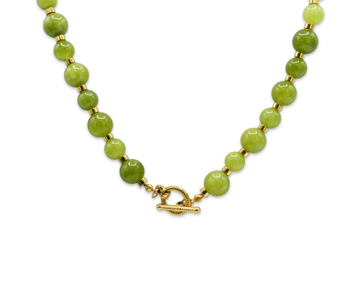 Light Olive Green Natural Quartz Choker