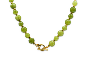 Light Olive Green Natural Quartz Choker