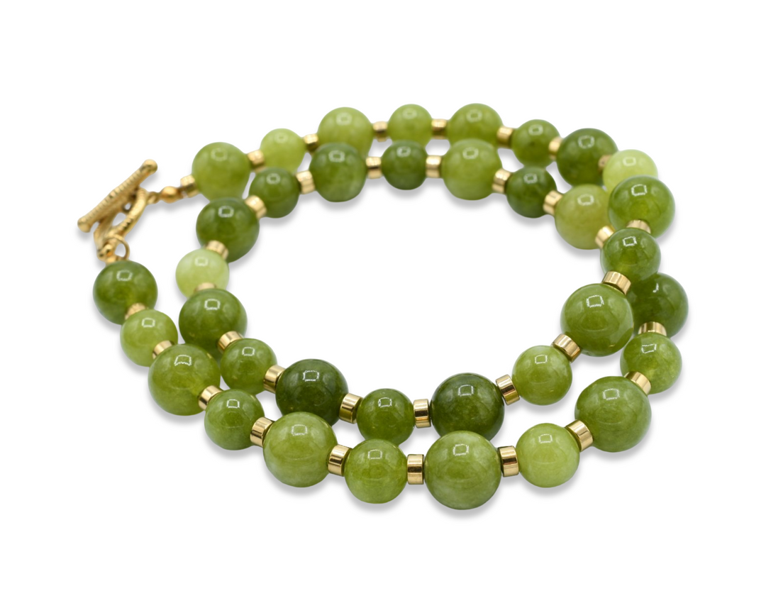 Light Olive Green Natural Quartz Choker