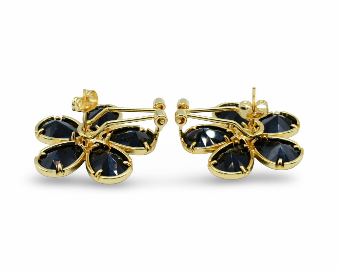 Black Flower Earrings