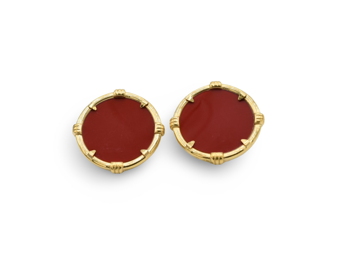 Burgundy Medallion Earrings