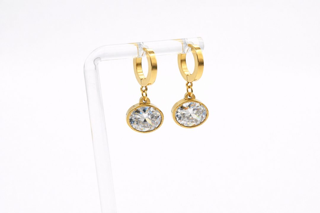 Oval Stone Earrings