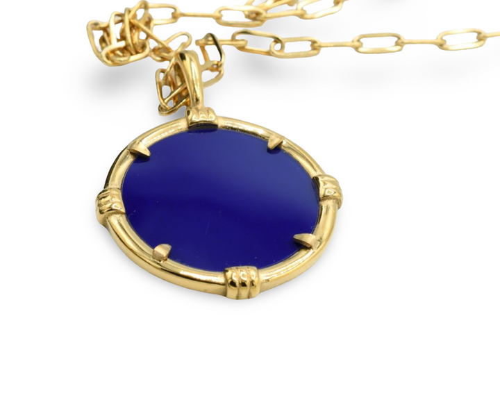 Blue Medallion Necklace