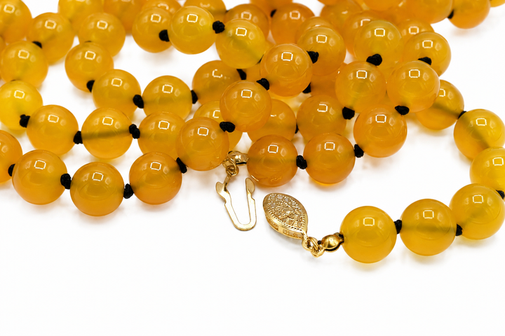Long Yellow Agate Necklace