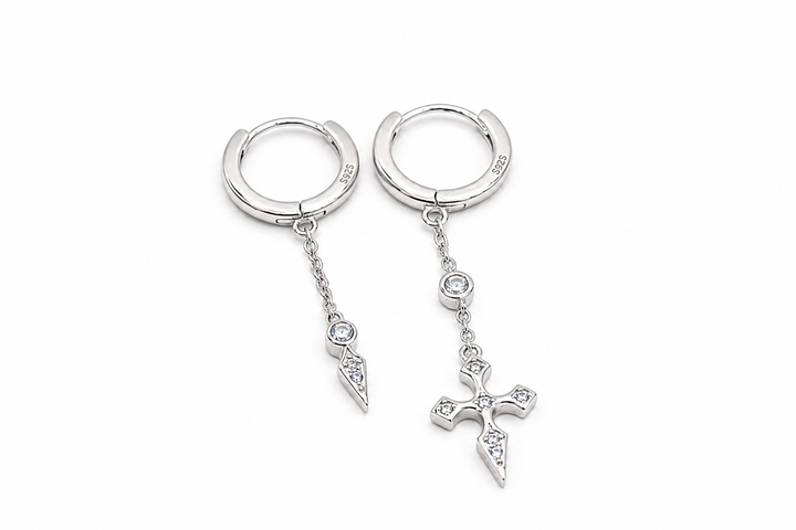 Silver Cross Earring 925