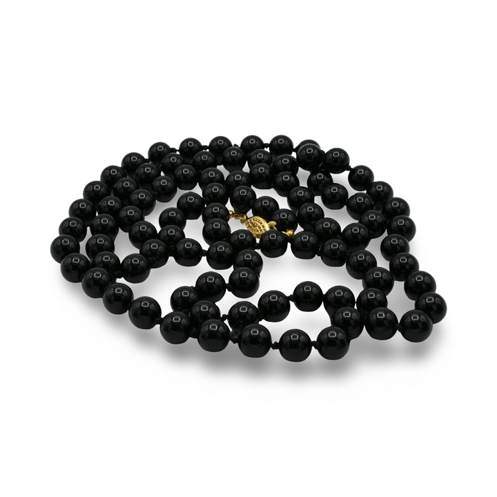 Long Black Agate Necklace