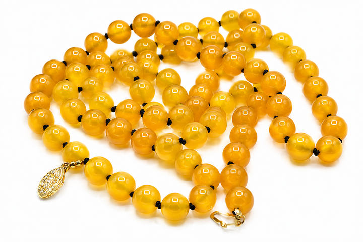 Long Yellow Agate Necklace