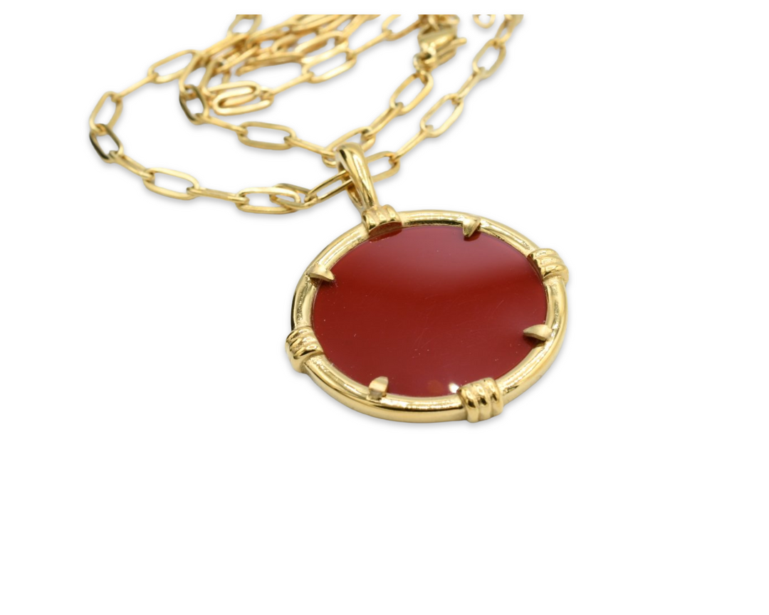 Burgundy Medallion Necklace