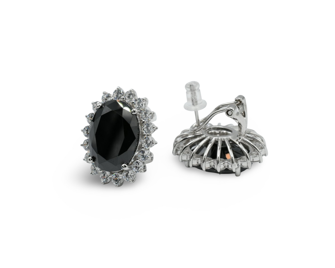 Princess Black Earrings Plata 925