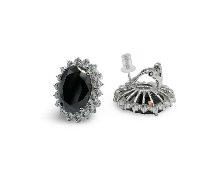 Princess Black Earrings Plata 925