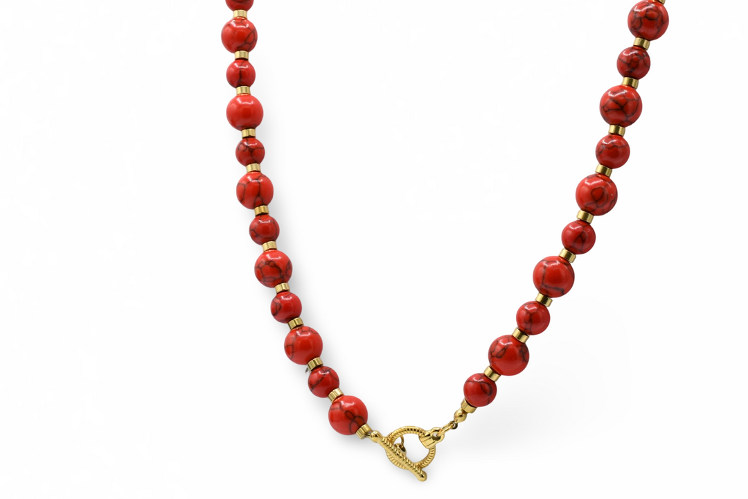 Natural Stone Red Choker