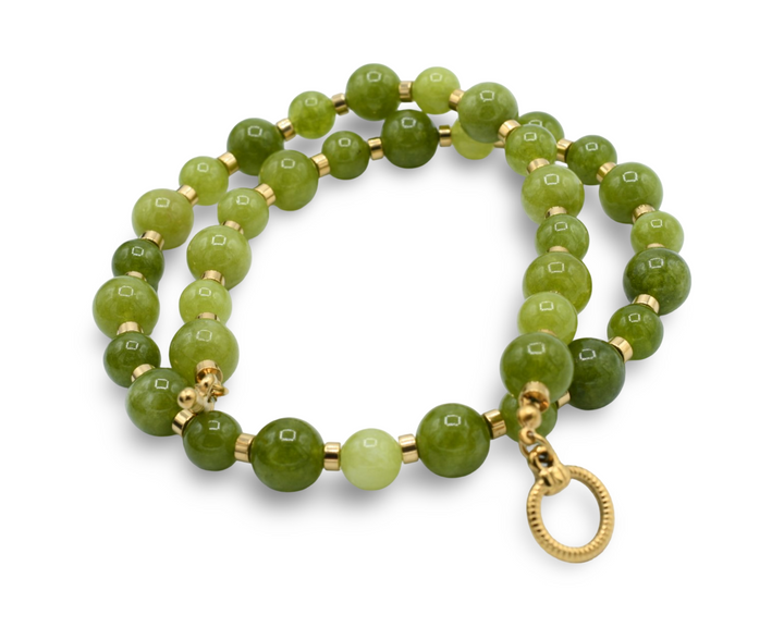 Light Olive Green Natural Quartz Choker