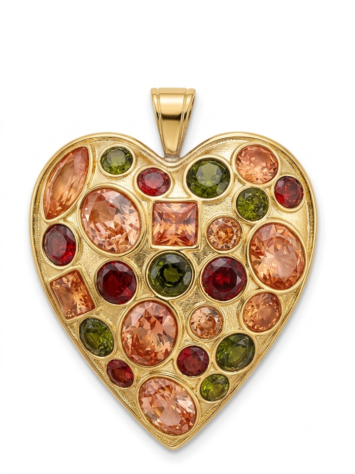 Imperial Champagne Heart Pendant