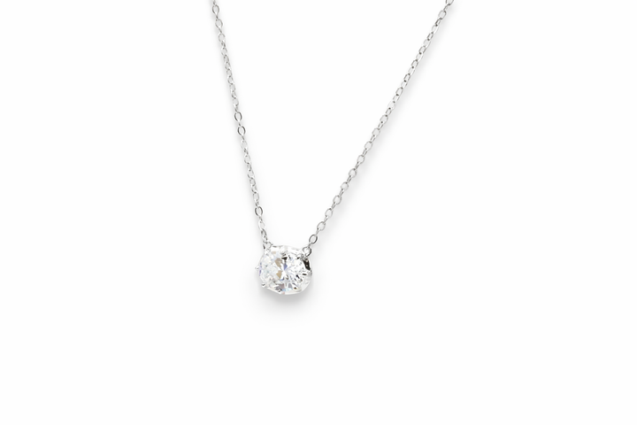 Oval Silver Necklace 925