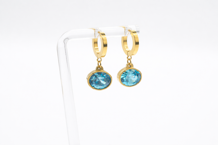 Oval Stone Earrings
