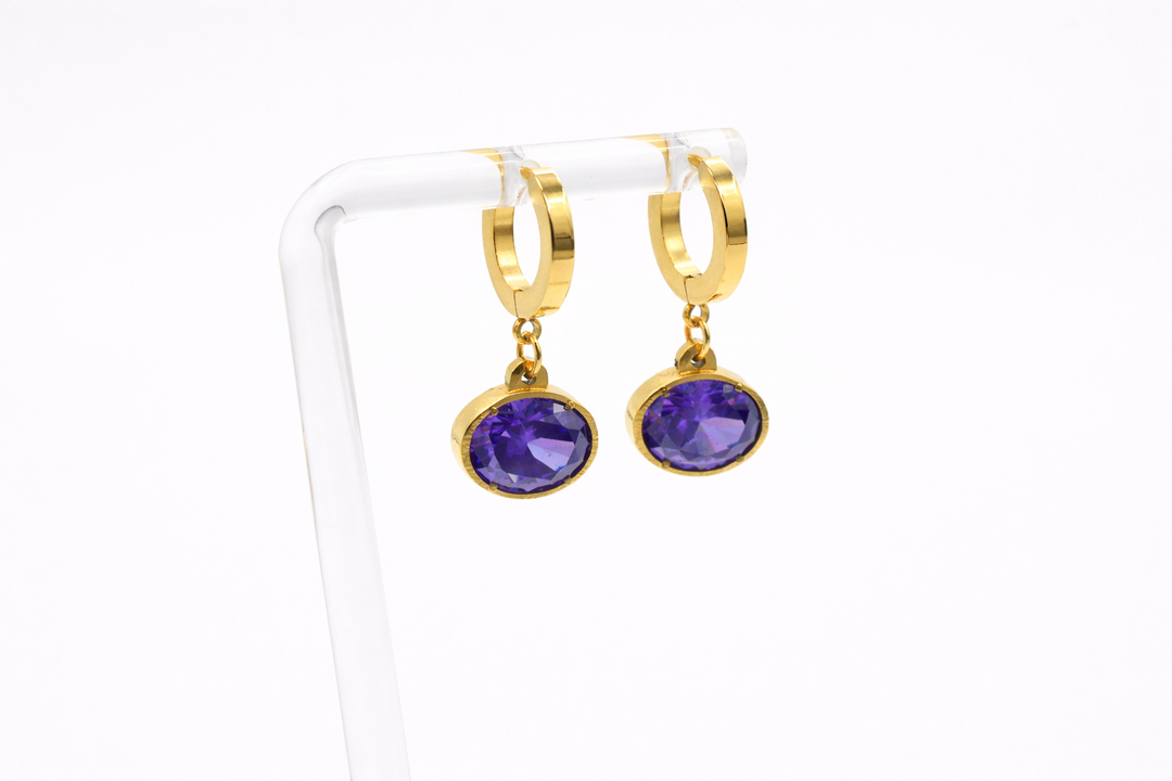 Oval Stone Earrings