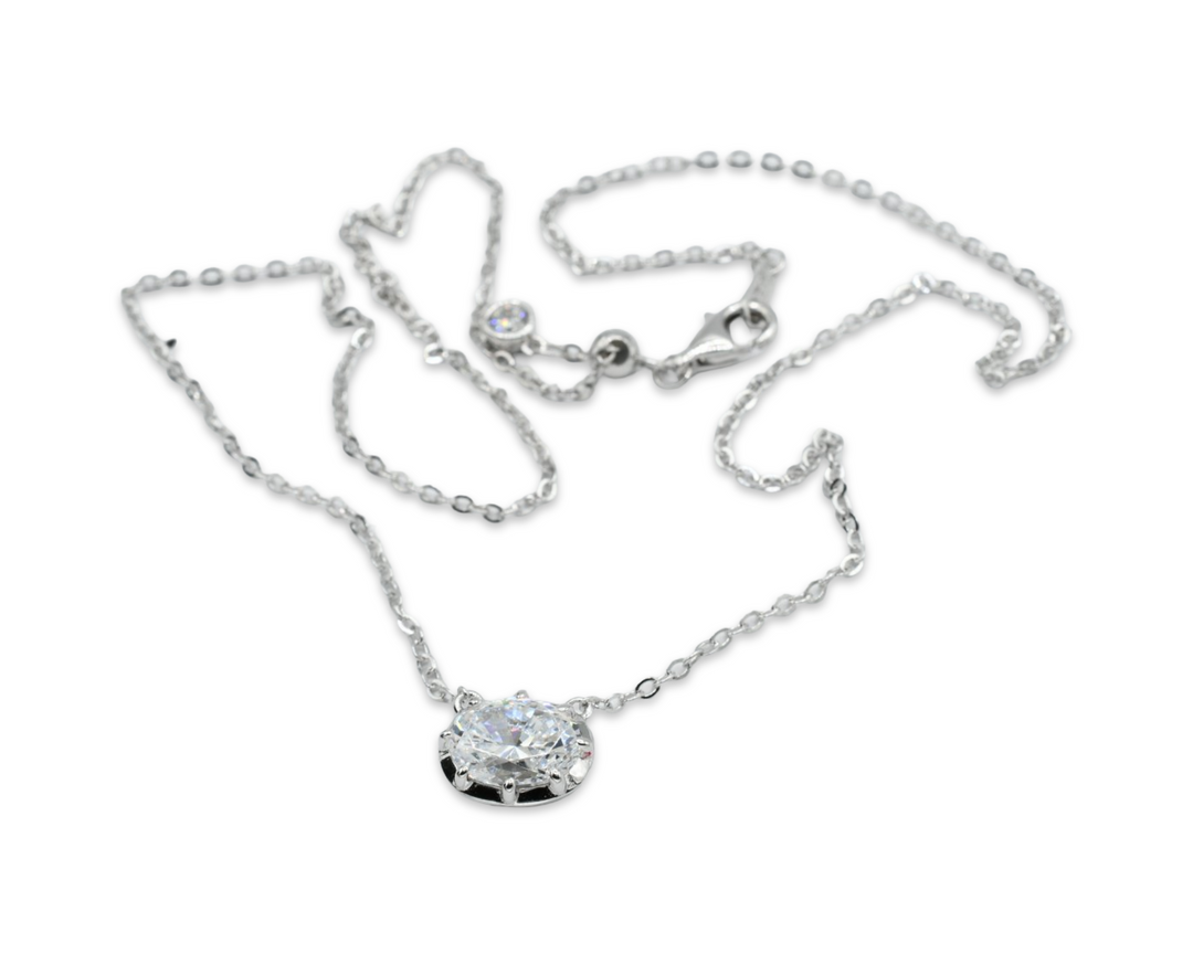 Oval Silver Necklace 925