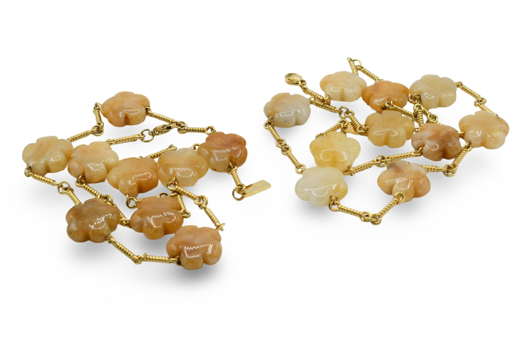 Natural Flower Stone Necklace Tan