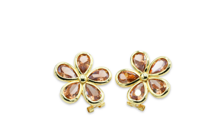 Amber Flower Earrings