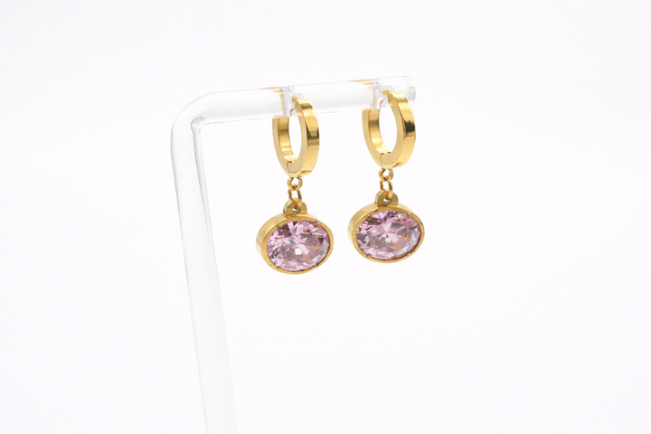 Oval Stone Earrings