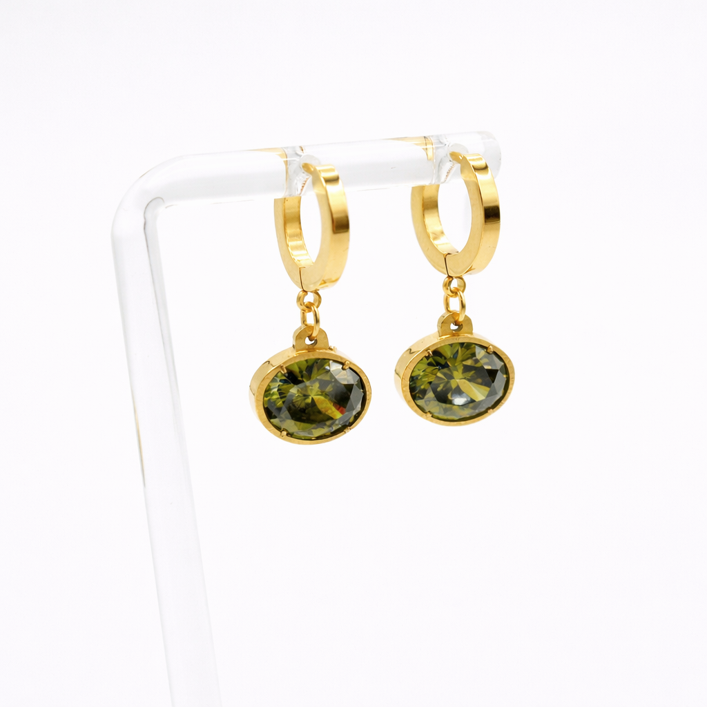 Oval Stone Earrings