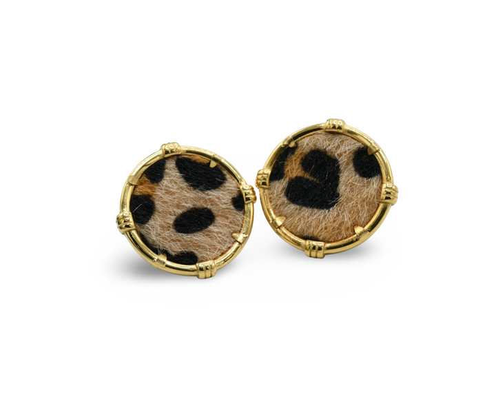 Leopard Medallion Earrings