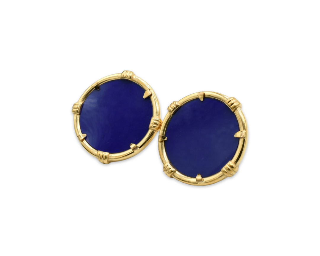 Blue Medallion Earrings