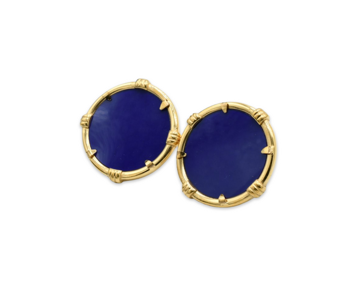 Blue Medallion Earrings