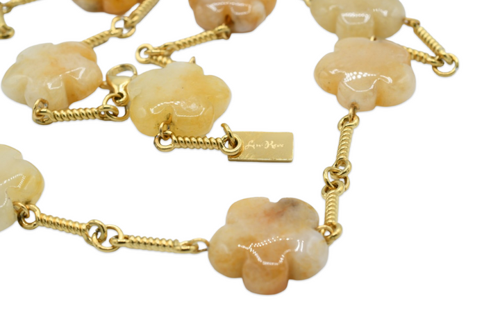 Natural Flower Stone Necklace Tan