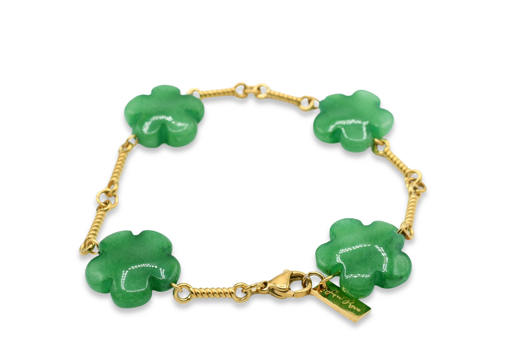 Natural Flower Stone Bracelet Green