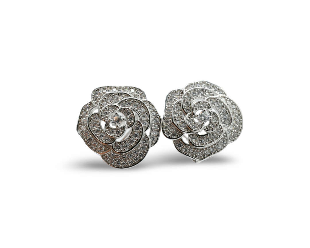 Rose Earrings Plata 925