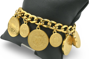 Cuban Coin Drop Bracelet