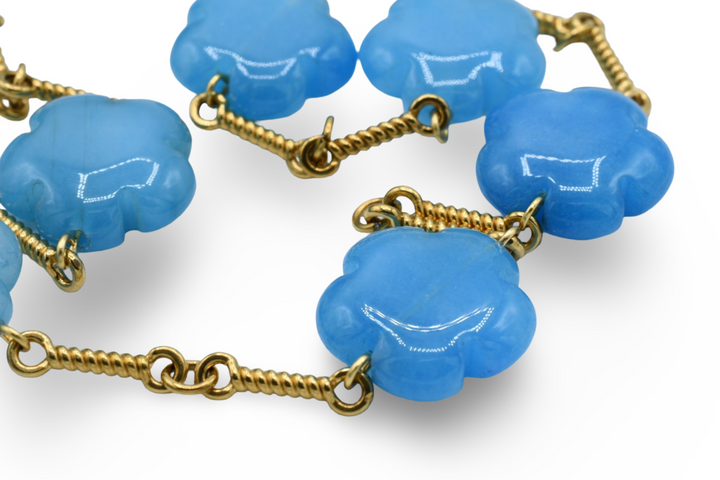 Natural Flower Necklace Blue