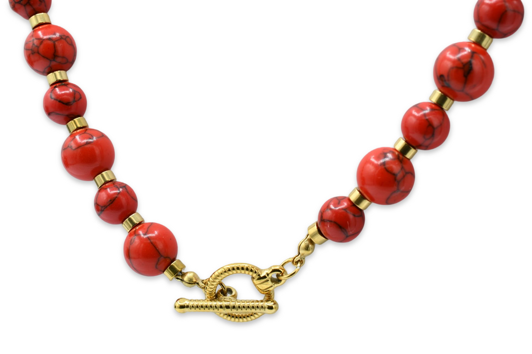 Natural Stone Red Choker