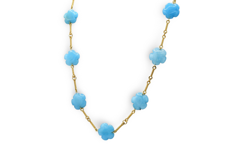 Natural Flower Necklace Blue